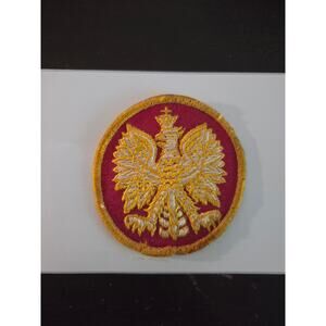 Vintage 60s-80s Polish White Eagle Crown Emblem Patch 3" Sew-On Militaria